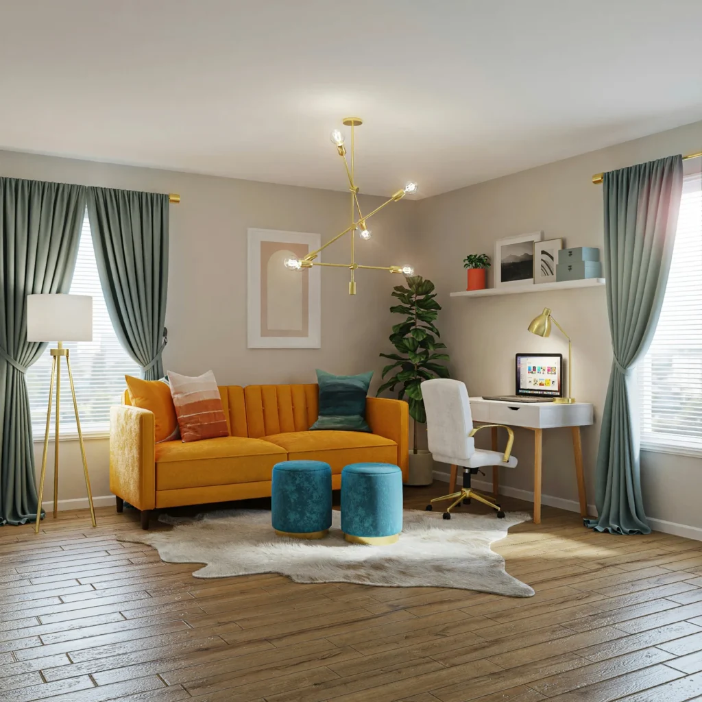 Salón de un estudio reformado en el Casco Antiguo de Sevilla