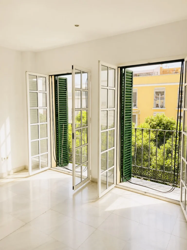 Dormitorio de un piso de tres dormitorios en Sevilla Imagen de recreación virtual.
